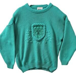 Vintage Mister Noah Deep Green Plus Sweater Shoulder Pads Oversized 18 XL 1X
